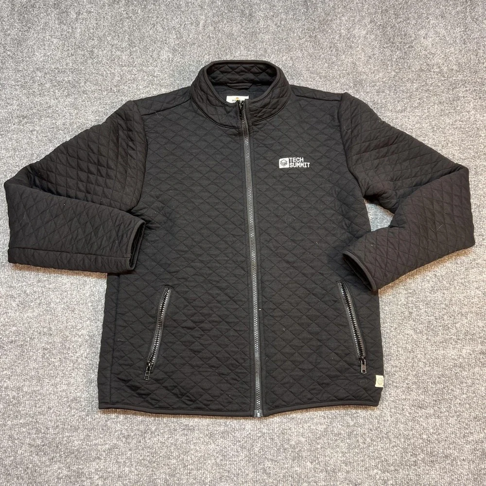 Marine Layer Jacket Womens Medium Black Quilted Full Zip Tech Summit Databricks - Picture 1 of 11